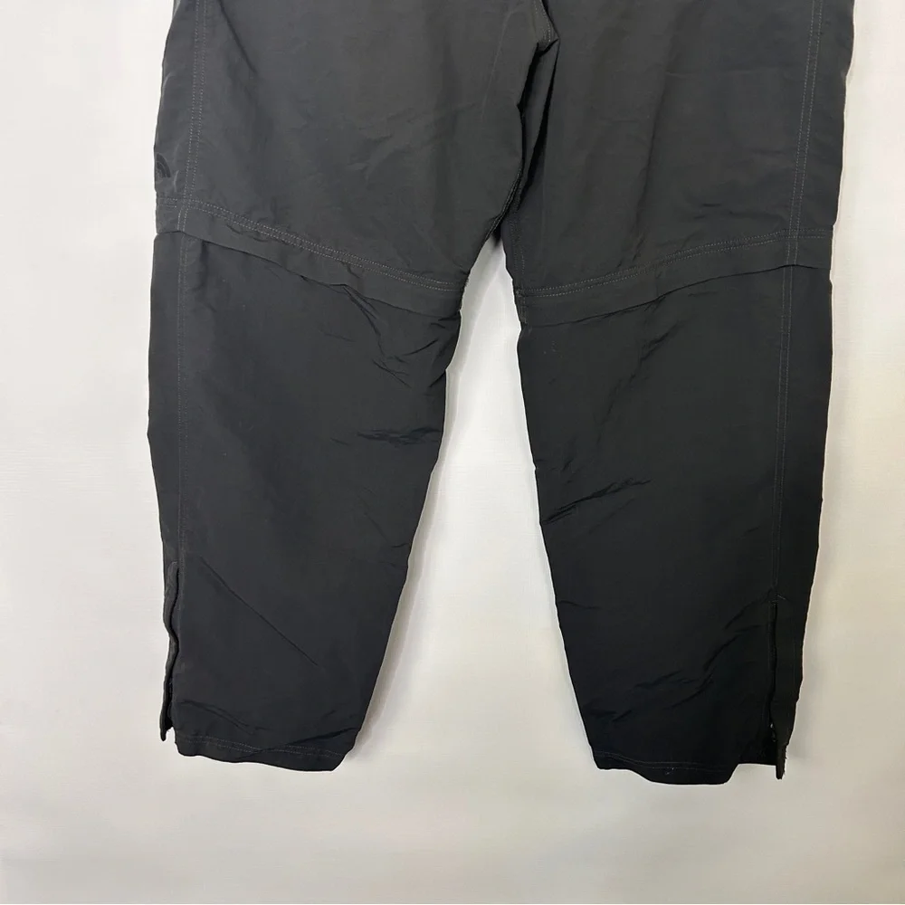 The North Face Mens Zip Off Pants Shorts XXL Gray Cargo Pockets with Belt